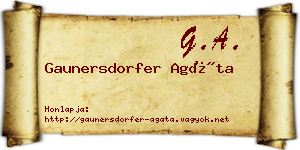 Gaunersdorfer Agáta névjegykártya